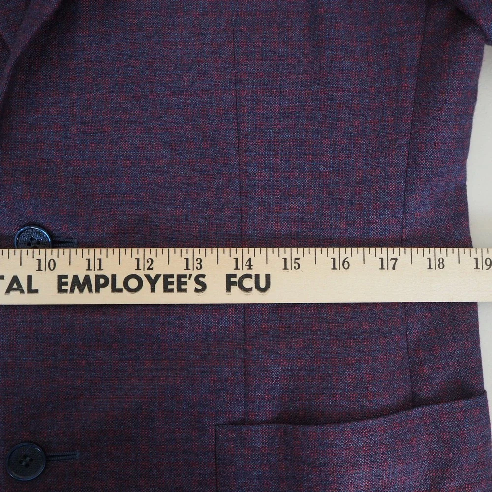 Canali Kei Sport Coat 40R Purple Silk Cashmere Blend Two Button Blazer Italy - Picture 12 of 15